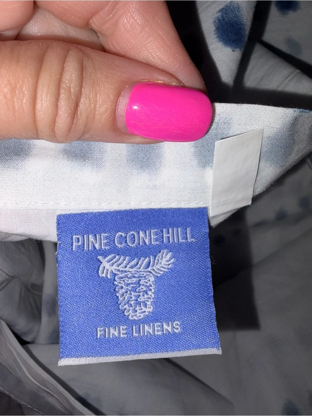 Pine Cone Hill ink Dots Twin Duvet Cover & 2 Euro Shams 100% Cotton